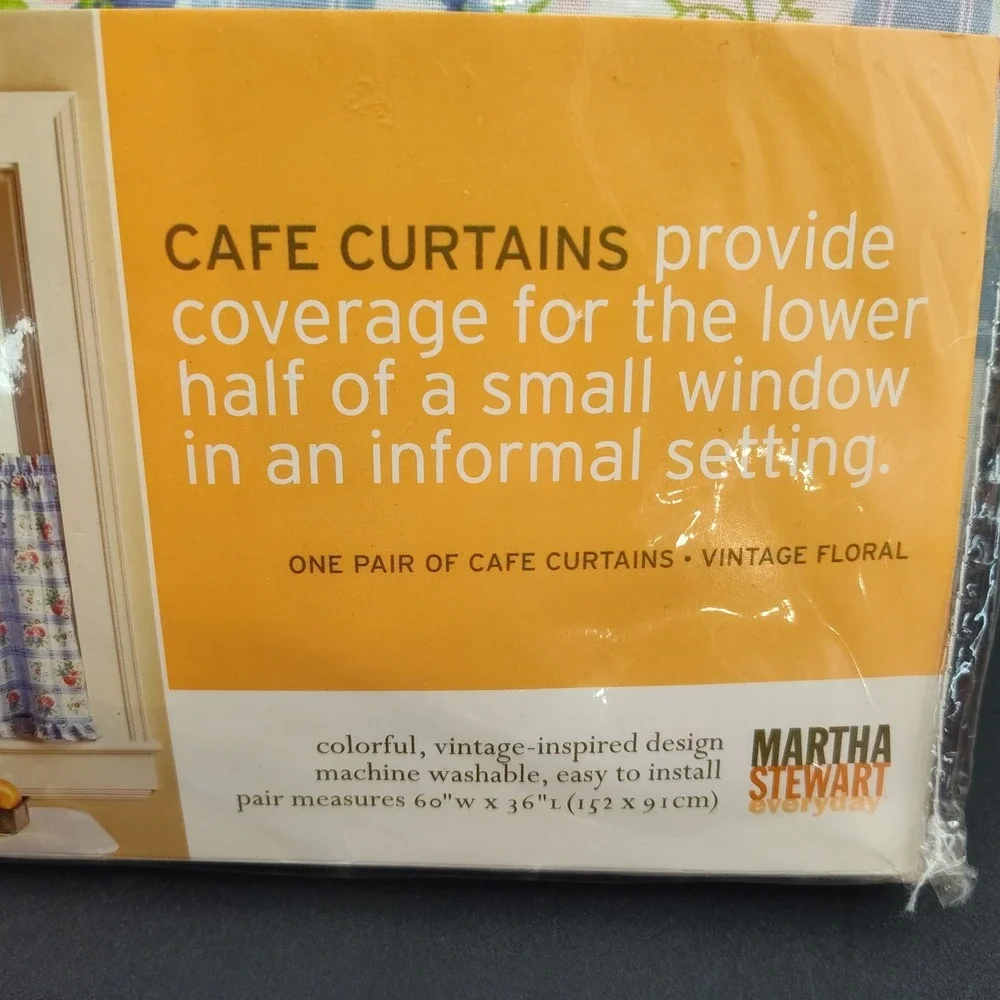 Set-2 Cafe Window Curtains Martha Stewart 60